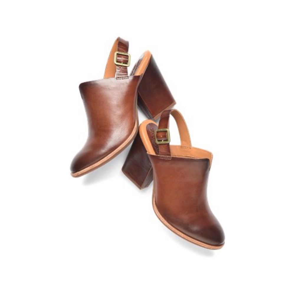 Brown Leather Slingback Heels